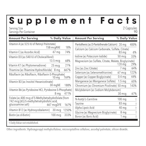 Allergy Research Group - MVM-A with Antioxidants - Complete Multivitamin/Multimineral - 180 Vegetarian Capsules