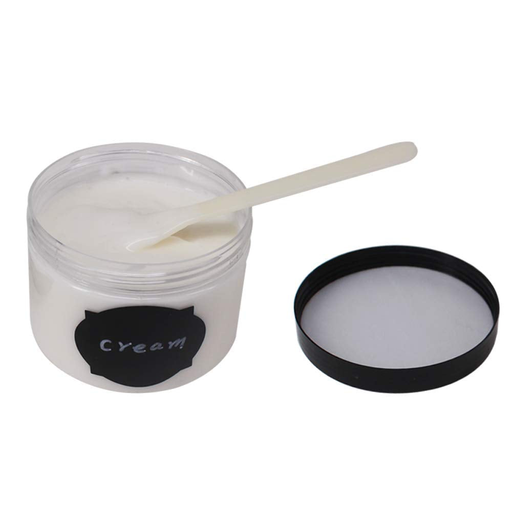 8 Pack 8 Oz Round Clear Plastic Jars With Black Lids, A Spatula, A Pen & Labels - Bpa Free Pet Container For Cosmetics, Cream, Bathroom, Kitchen, Gifts & Travel Storage By Zmybcpack