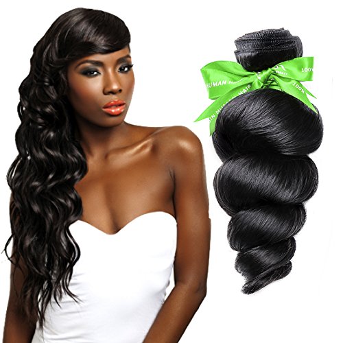 12 : GoldRose Beauty Brazilian Virgin Loose Wave, 1 Bundle Natural Color Raw Unprocessed 100% Human Hair Virgin Loose Wave Hair Weave Size 12 Inches