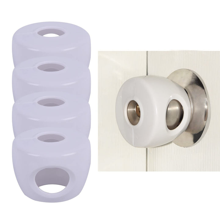 Door Knob Child Proof Covers - Baby Doors Lock - Knobs Safety for Kids, Toddler - Childproof Doorknob Cover Locks Handle and Protects Kid - Smart Babyproof Design - Easy Adult Use - Pack of 4