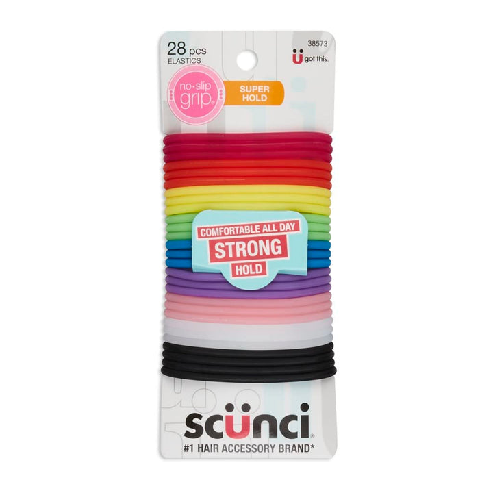 Scunci 28pk Noslp Grp Evo Size 28ct Scunci No Slip Grip New Evolution Elastics 28 Ct