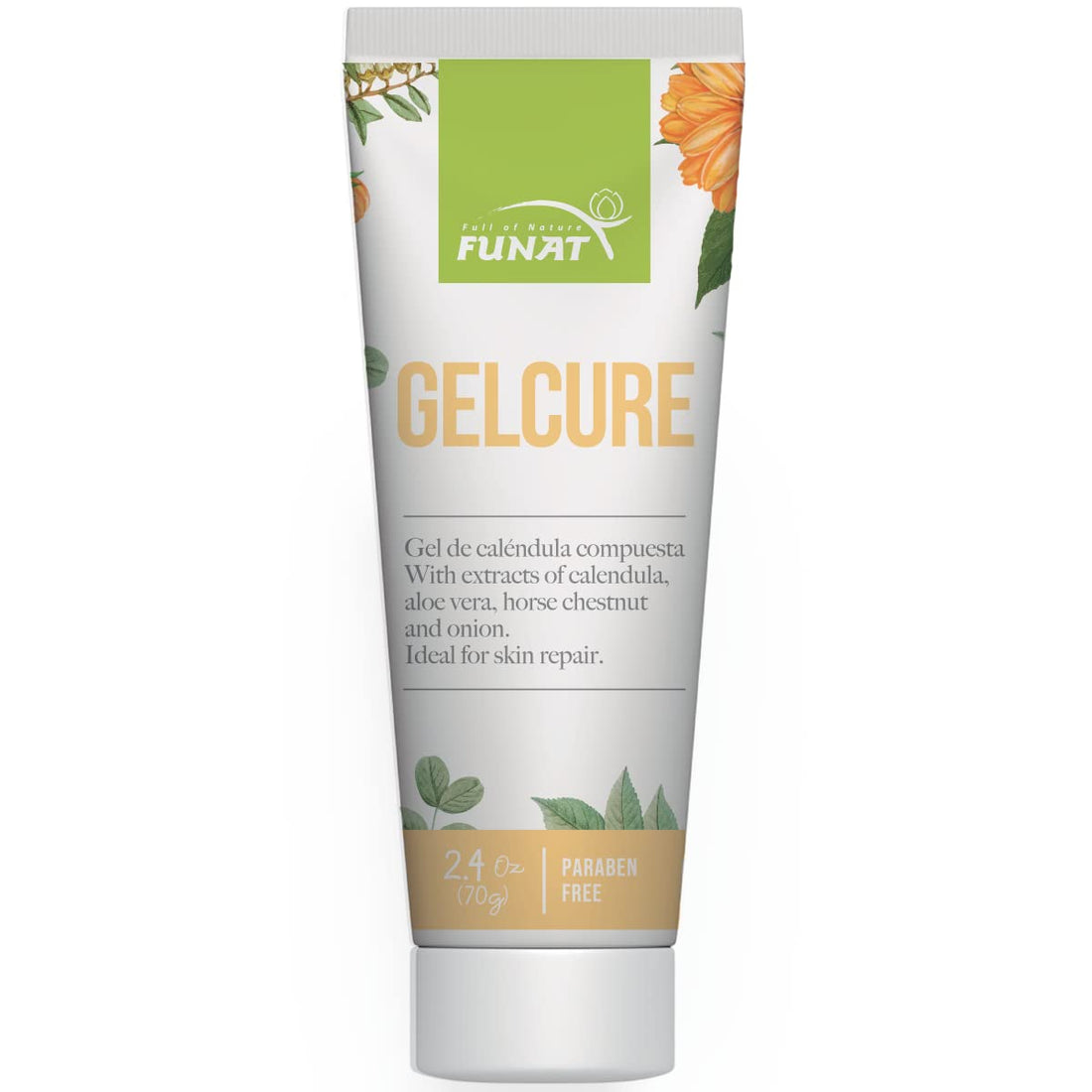 Calendula Aloe Vera Repair Scar Care Gell Facial Skin Lotion Moisturizing Cream Therapy Benefits Treatment Reparador Cicatrizante Paraben-free 2.4 Oz