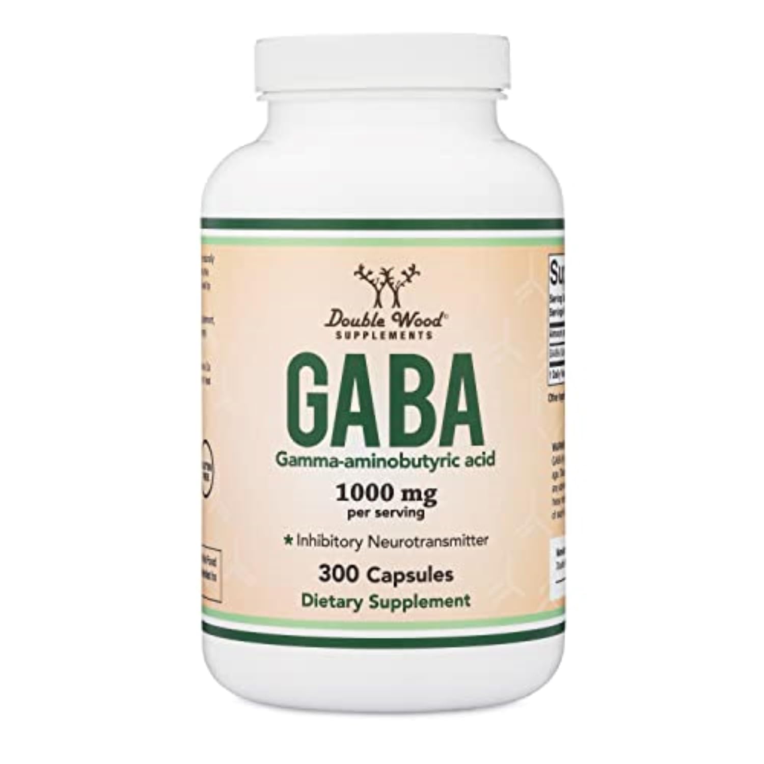 GABA Supplement (300 Capsules, 1,000mg per Serving) Promotes Calm, Relaxation, and Supports Sleep (Vegan Safe, Gluten Free, Non-GMO)(Gamma Aminobutyric Acid) by Double Wood