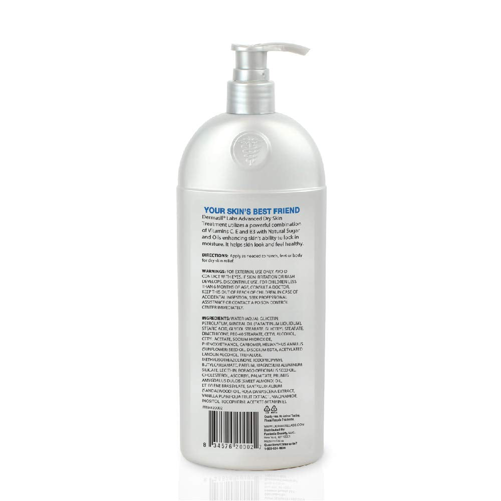 Dry Skin Body Moisturizing Lotion | Full Body Lotion & Face Protection for Soothing & Softens | Dermasil Labs Dermatologists Recommended Treatment Pump Cap Bottle (Dry Skin 14.5 OZ - Pack of 2)