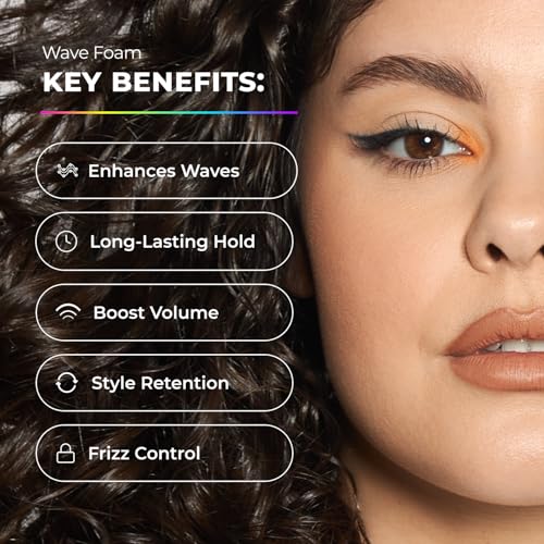 XMONDO Hair Wavetech Wave Foam, Vegan Styling Foam for Wavy Hair with Pro-Vitamin B5 and Nutrients to Hydrate Hair, Enhance Natural Curl Pattern and Fight Frizz, 6.7 Fl. Oz