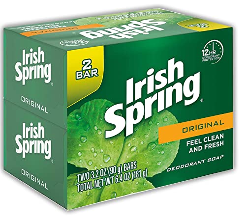 Irish Spring Original Scent Bar Soap 3.2 oz. Pack of 2