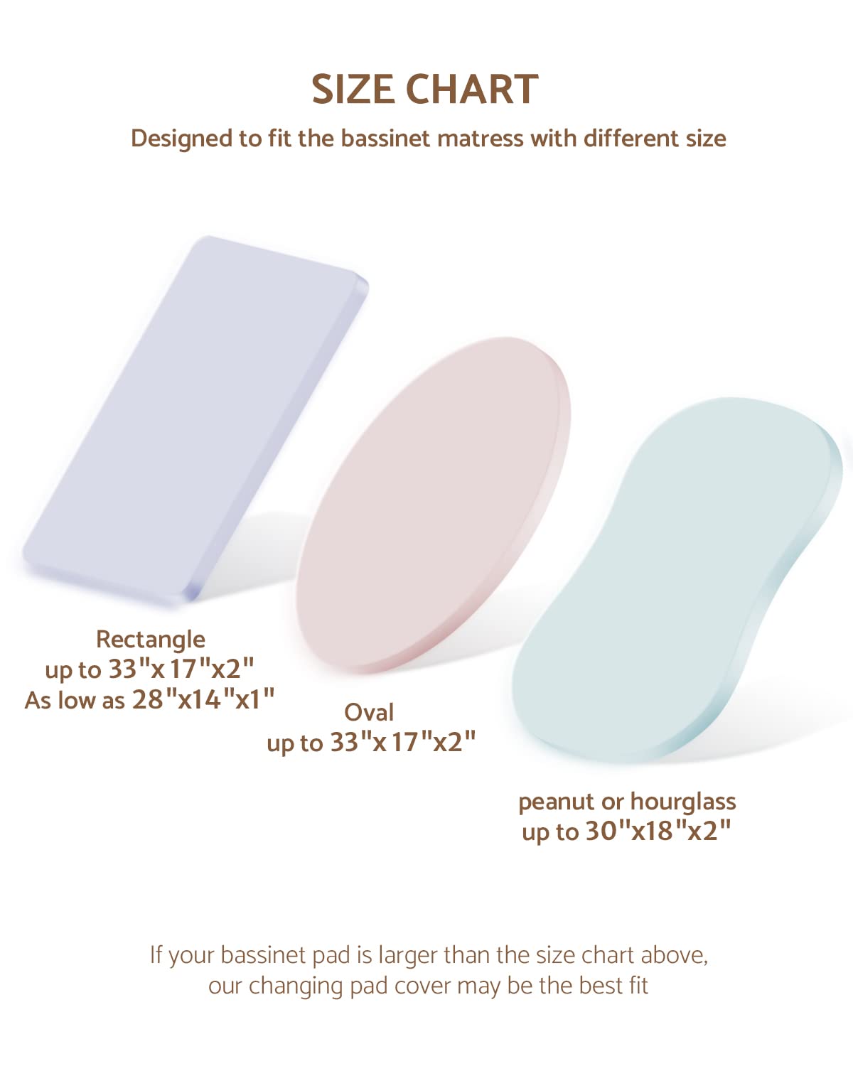 Blissful Diary Muslin Bassinet Sheets for Baby Girls Boys, Boho Soft Cotton Fitted for Oval Hourglass Rectangle Mattress, 2 Pack(Sunshine&Brown)