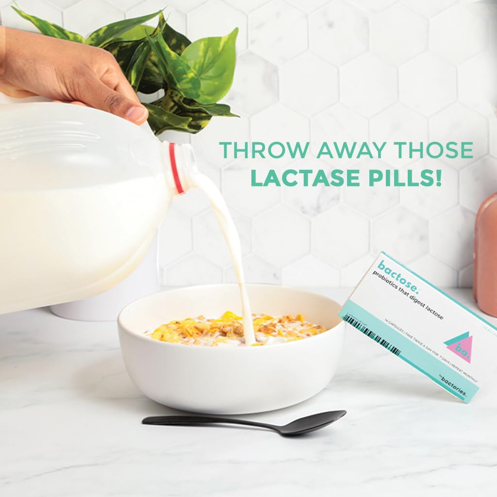 Probiotic Lactose Pills For Long Term Relief - Enjoy Dairy Again - Lactose Intolerance Supplement - Produce Lactase Enzymes in The Gut - Naturally Break Down Lactose (Take for 7 Days - Repeat Monthly)