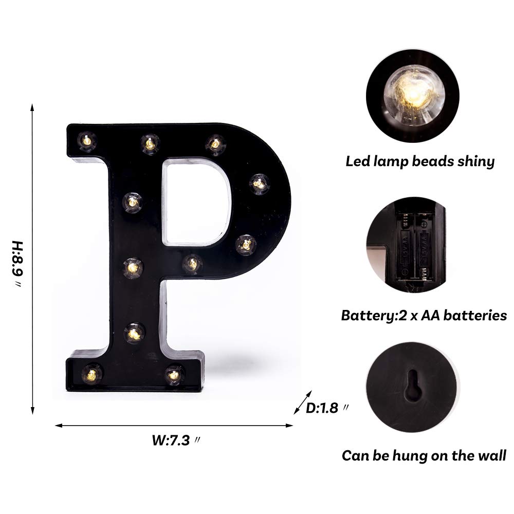 Foaky Black LED Marquee Number Lights Sign Light Up Marquee Number Lights Sign for Night Light Wedding Birthday Party Battery Powered Christmas Lamp Home Bar Decoration