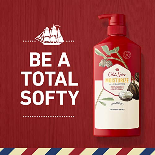 Old Spice Moisturize Shampoo for Men with Shea Butter, Vanilla, Twin Pack, 21.9 Oz Each