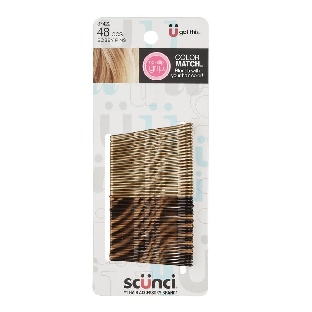 Scunci No-slip Grip Beautiful Blends Blonde Bobby Pins, 48-Count
