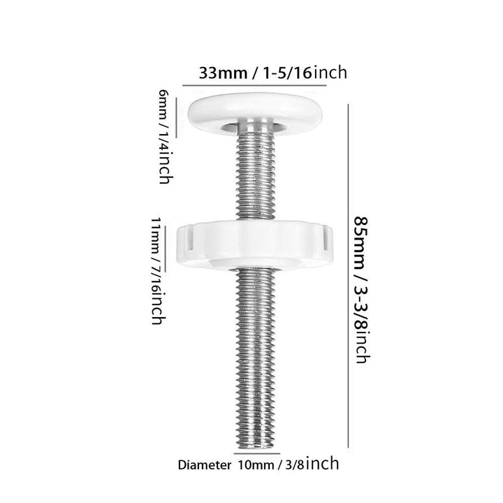 CALIDAKA M10 Baby Gate Adapter, 4 Pack Baby Gate Threaded Spindle Rod, Replacement Hardware Parts Kit for Pets, Stair Railing Safety Kit, Mounting Accessories Screws Rods Adapter Bolts