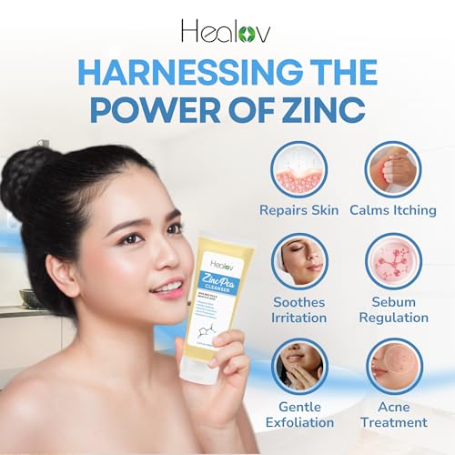 Zinc Face Wash | Zinc Soap Skin Therapy Body Cleanser for Acne, Rosacea, Eczema, Dermatitis, Psoriasis, Itching | Cleansing, Calming Facial Wash | Exfoliating Zinc Face & Body Wash for All Skin Types