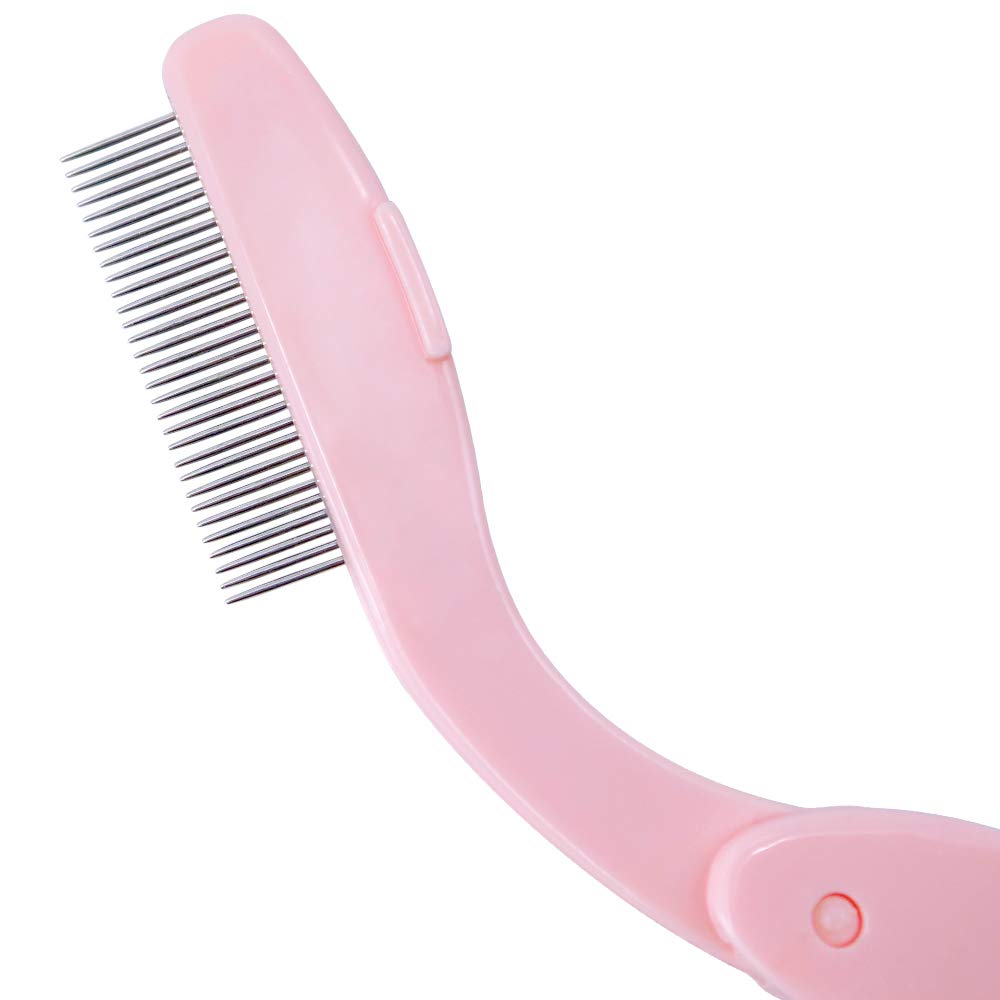 G2PLUS Folding Eyelash Comb, 3 PCS Eyebrow Comb Metal Teeth, Professional Tool for Define Lash & Brow