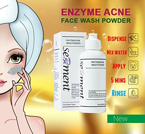 Korean Cosmetics Serment Phytoenzyme Acne Wash Powder , Rich Bubble Face Wash Exfoliation-Hypoallergenic cleanser with Vitamin E for Sensitive Skin, Prevent Acne stripping