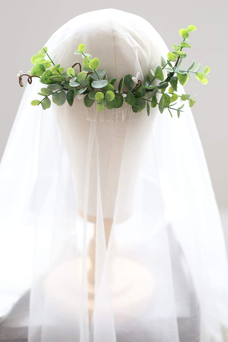 FIDDY898 Bridal Hair Comb Greenery Headpiece Greenery Comb Leafy Comb Wedding Accessories