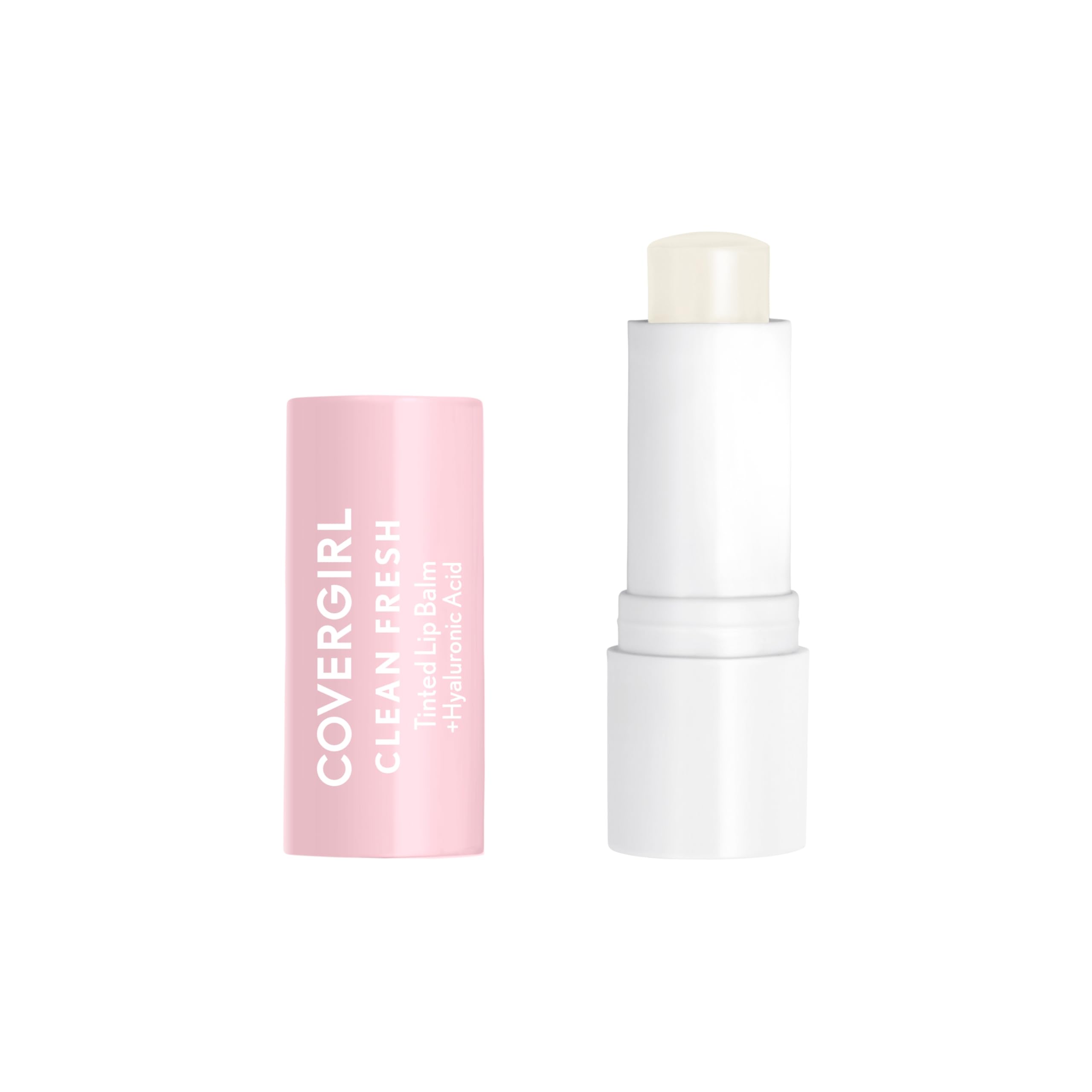 CoverGirl Clean Fresh Tinted Lip Balm, Vegan Formula, Hydrating, Natural Finish, Cruelty Free, Clear as Crystal, 1 Count