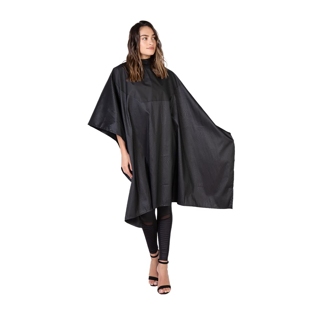 Betty Dain Signature Cosmix Coloring / Styling Cape with Chemical-proof Panel, Black