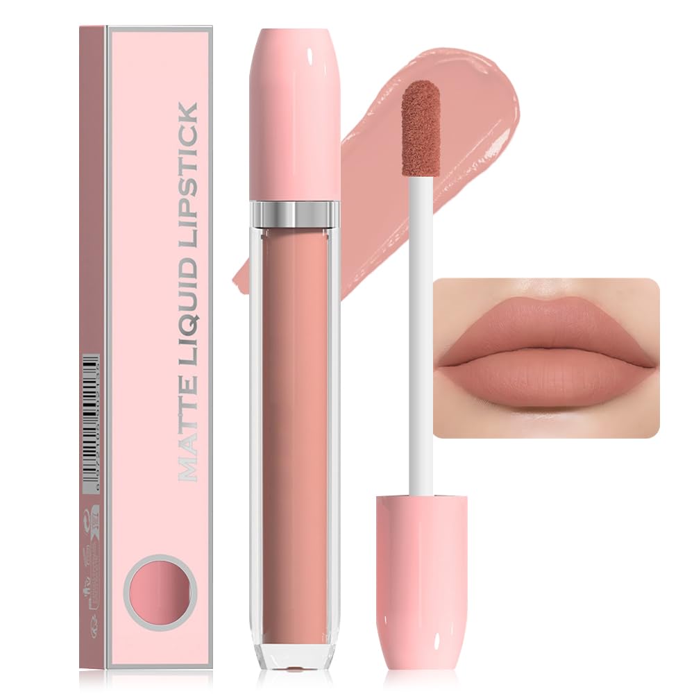 BINGBRUSH Super Stay Matte Longwear No-Budge Liquid Lipstick Makeup,Highly Pigmented Color and Instant Shine, Cheeky, Soft Matte Lip Cream Lightweight Lipgloss (02#, Pack of 1)