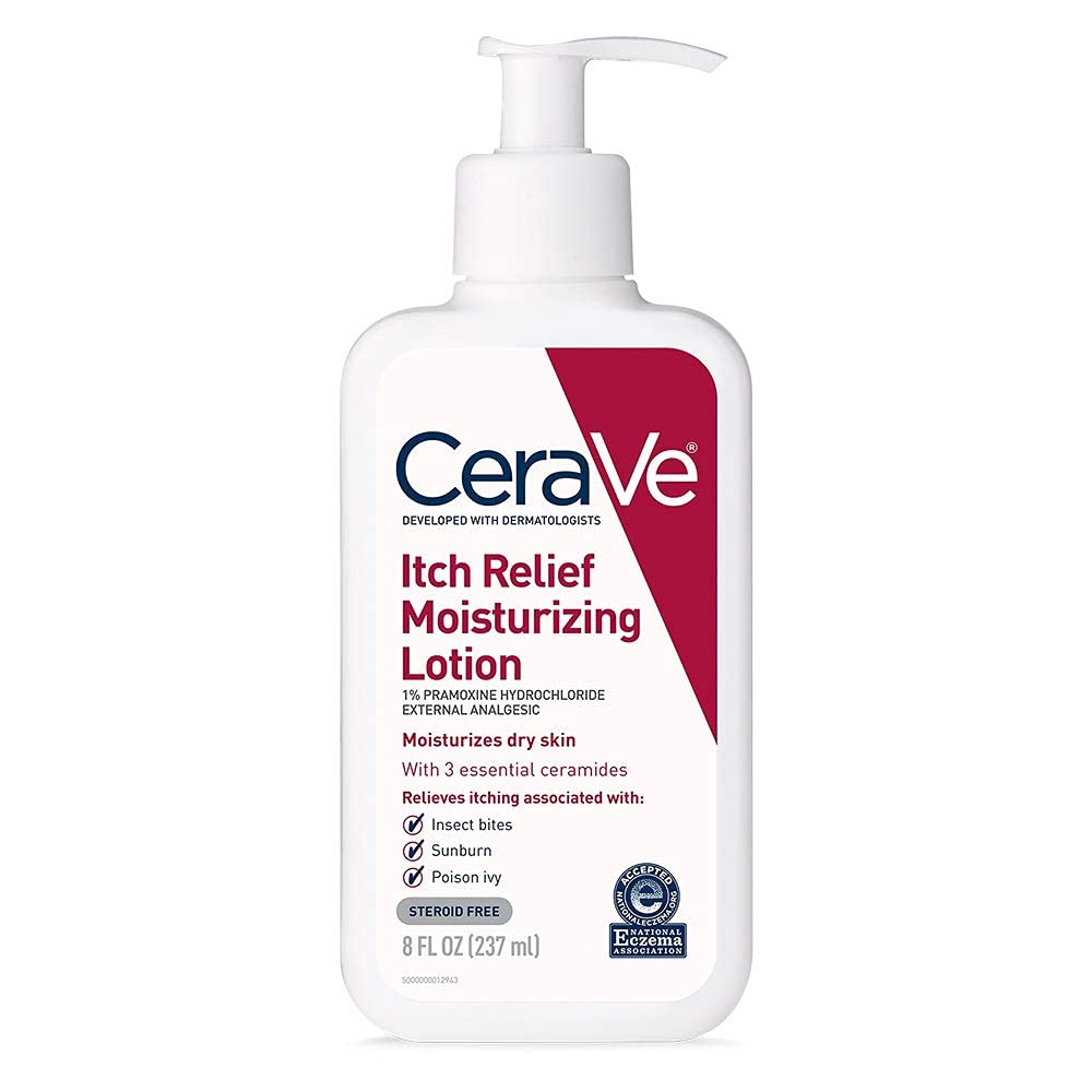 CeraVe Moisturizing Lotion for Itch Relief | 8 Ounce | Dry Skin Itch Relief Lotion with Pramoxine Hydrochloride | Fragrance Free (Pack of 3)
