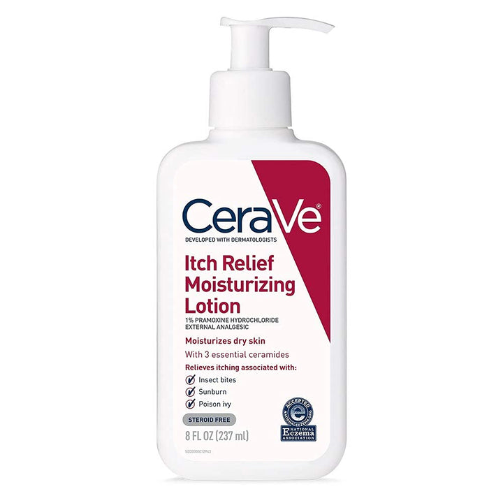 CeraVe Moisturizing Lotion for Itch Relief | 8 Ounce | Dry Skin Itch Relief Lotion with Pramoxine Hydrochloride | Fragrance Free (Pack of 3)
