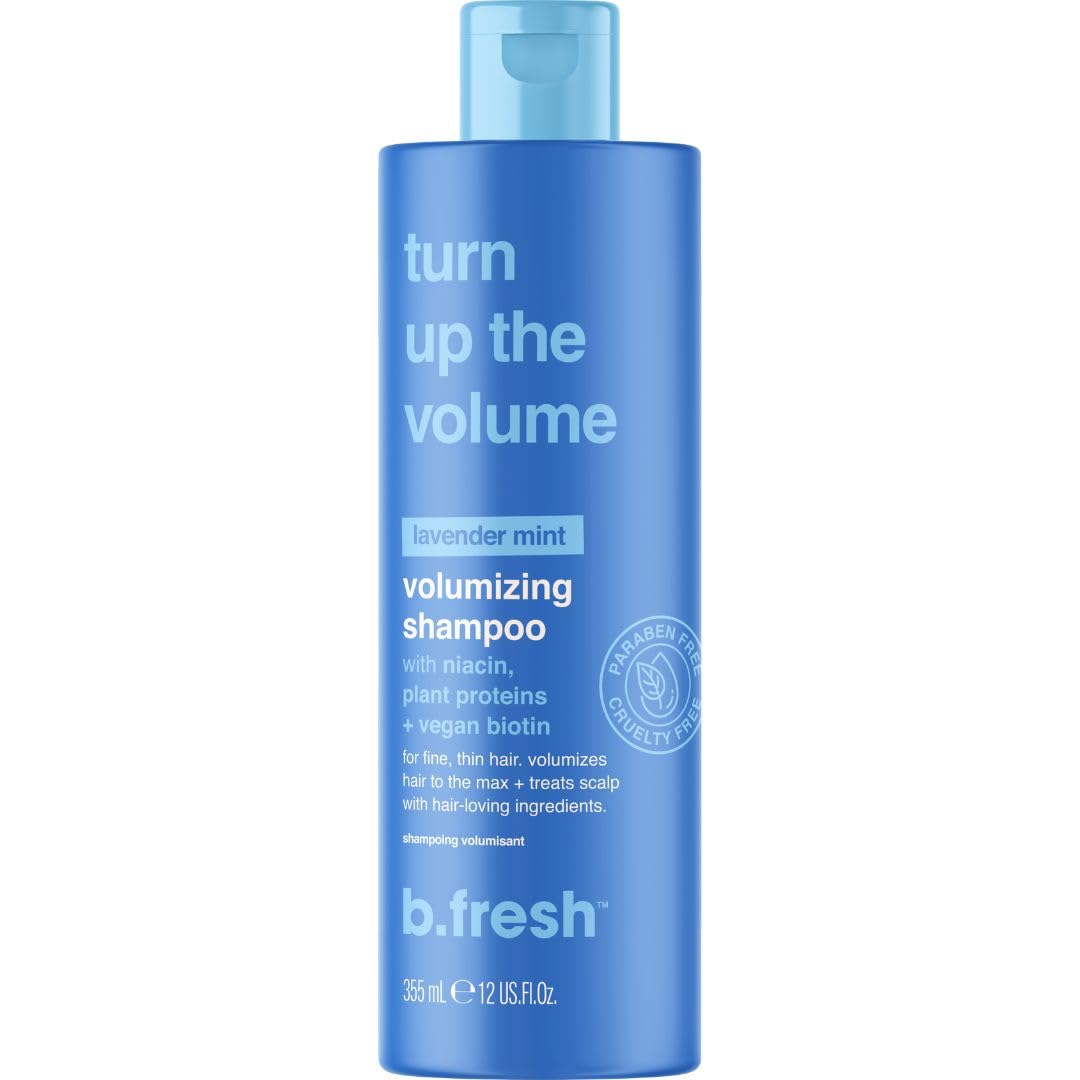 b.fresh Volumizing Shampoo | Turn Up The Volume - Add Volume to Fine, Thin Hair Types, Packed with Niacin, Plant Proteins, and Biotin for Growth, 12 Fl Oz