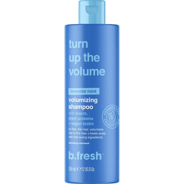 b.fresh Volumizing Shampoo | Turn Up The Volume - Add Volume to Fine, Thin Hair Types, Packed with Niacin, Plant Proteins, and Biotin for Growth, 12 Fl Oz