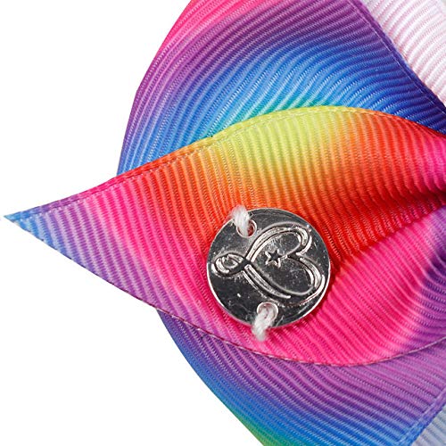 [6Pack/Set] 5In Cute Mermaid Rainbow Colorful Grosgrain Ribbon Hair Bow Alligator Clip Accessories (Mermaid Series)