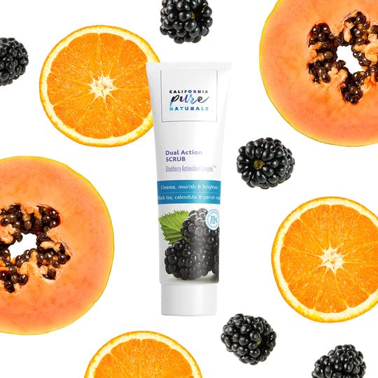 California Pure Naturals Dual Action Scrub. Exfoliating Face Wash For Soft & Polished Skin (4.0 Oz)