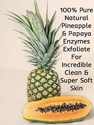 daily exfoliating face wash 100% pure natural enzymes exfoliate to brighten and reveal your best face. antiaging, ph balanced, purifying cleanser. no paraben or sls. fragrance free for sensitive skin