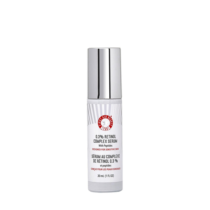 First Aid Beauty - 0.3% Retinol Complex Serum with Peptides, Designed for Sensitive Skin, Helps Visibly Improve Lines and Wrinkles with Less Irritation than Traditional Retinol, Non-Comedogenic, 1 oz