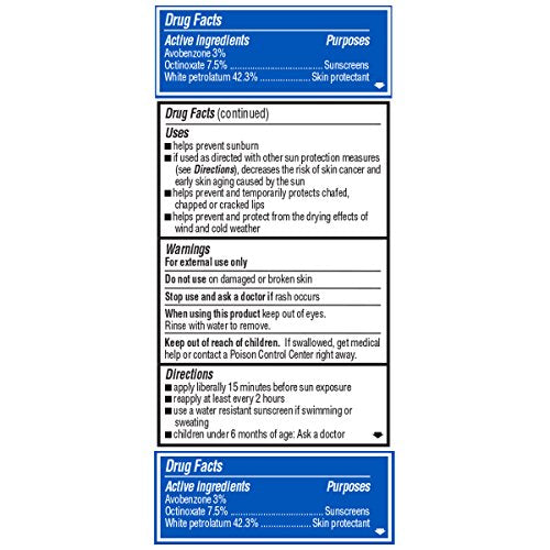 ChapStick Moisturizer Original Lip Balm Tubes, SPF 15 and Skin Protectant - 0.15 Oz (Pack of 3)
