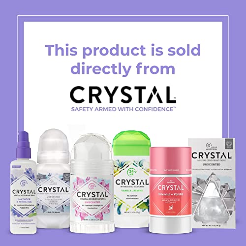 CRYSTAL Deodorant Aluminum Free Mineral Deodorant Roll-On for Women & Men, Lavender & White Tea - Paraben Free - Certified Cruelty Free & Vegan Deodorant - Prevents Odor Up to 24 Hours ,2.25 Fl Oz (Pa