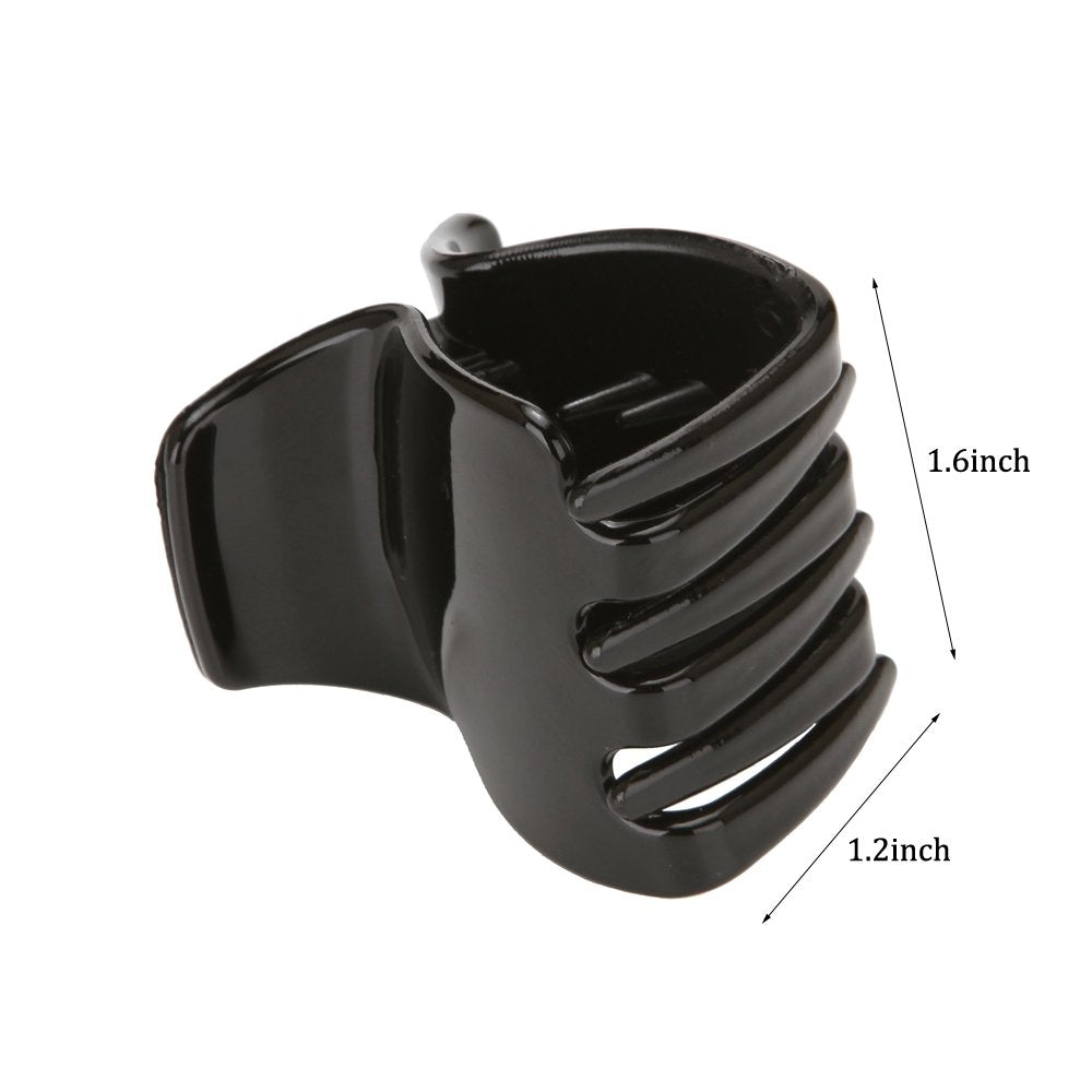Yishenyishi 10 Pack Black Jaw Clips For Thick Hair, Non-slip Hair Claw Clip for Women and Girls (Medium 2)