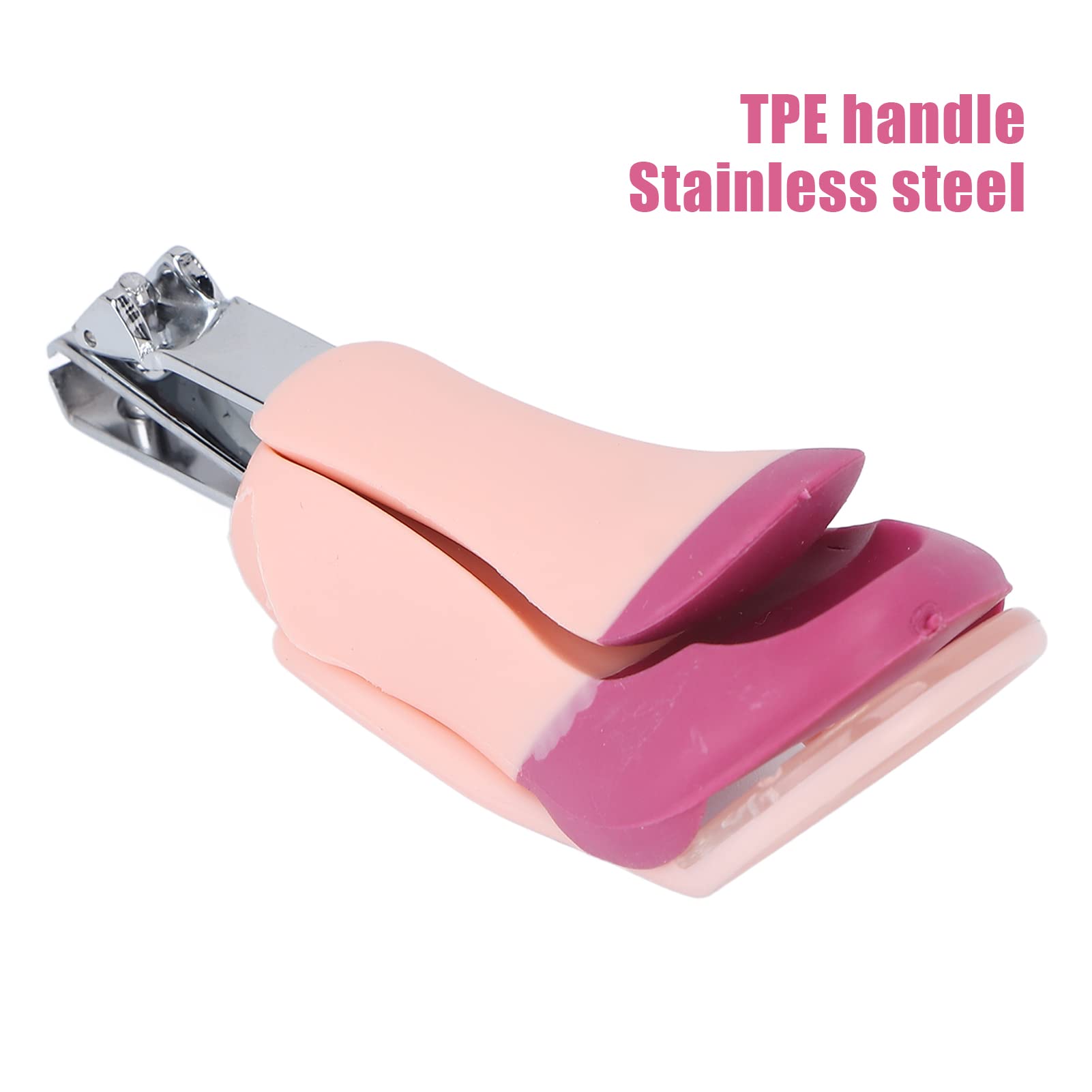 Light Zoom Nail Clipper, Stainless Steel Fingernail & Toenail Clippers with Magnifying Glass for Baby Elderly, Portable Lightweight Zoom Manicure Clipper (+Rose red)