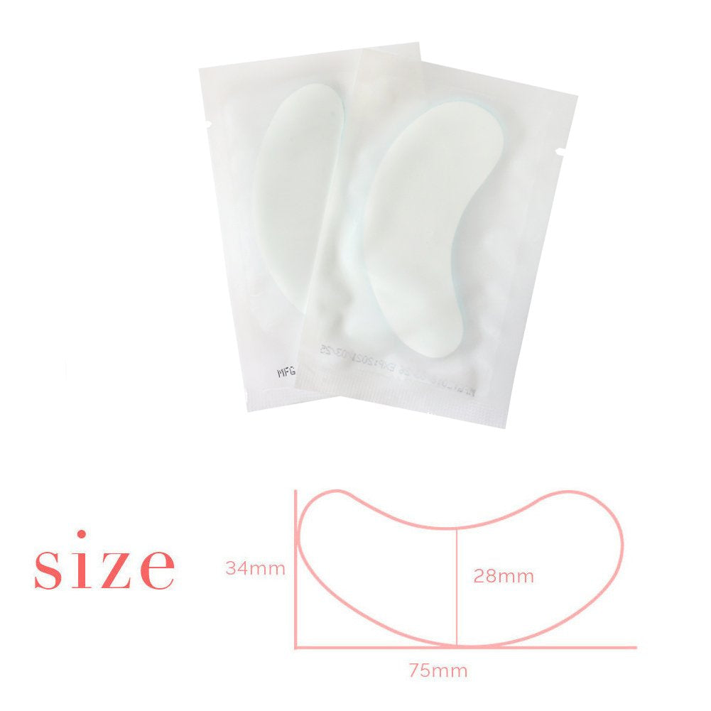 MyAoKuE-UP Clear/Blue: 100 Pairs Eye Gel Pads Lint Free Under Eye Patches Eyelash Extensions Eyes Mask Lash Extension Cosmetic Tool Kit, Clear/Blue