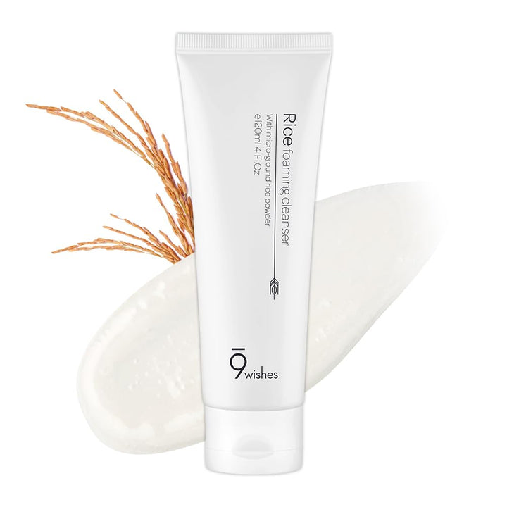9wishes Rice Foaming Cleanser 120ml / Natural Rice Flour Facial Cleanser