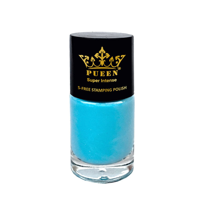 Pueen Super Intense Nail Polish For Nail Stamping Big 5 Free Formula Nail Color Lacquer (802 Baby Blue)