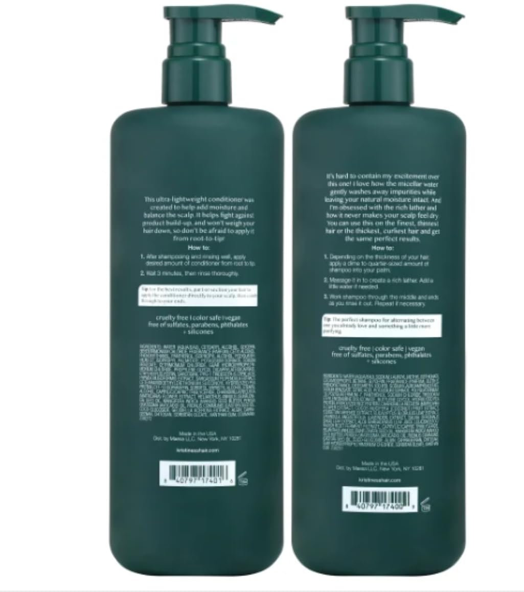 Kristin Ess Scalp Soothing Duo: Purifying Micellar Shampoo (28 fl oz) & Ultra Lightweight Conditioner.