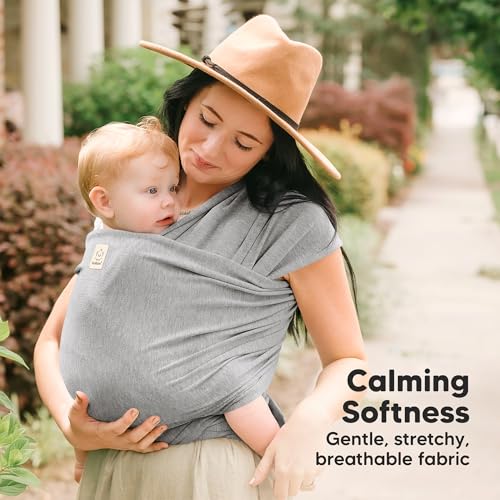 KeaBabies Baby Wrap Carrier - All in 1 Original Baby Carrier Newborn to Toddler Sling, Easy to Wear, Hands Free Bonding, Lightweight, Breathable Infant Wraps (Classic Gray)