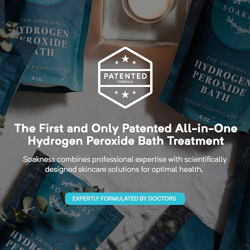 Soakness Hydrogen Peroxide Epsom Salt Bath Soak - USA-Made – Patented Bath Salts, Muscle Recovery, & Skin Detoxification – Magnesium Salts for Bathing - Doctor Formulated Pure Epsom Salt (3-Pack)