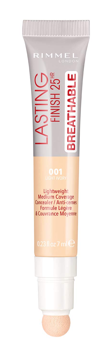 Rimmel lasting finish breathable concealer, light ivory, pack of 2, 0.23 Fl Oz