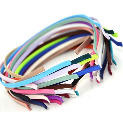 Carykon 20 Pcs Girls Women Diy Satin Fabric Covered Ribbon Headbands, Mixed Color