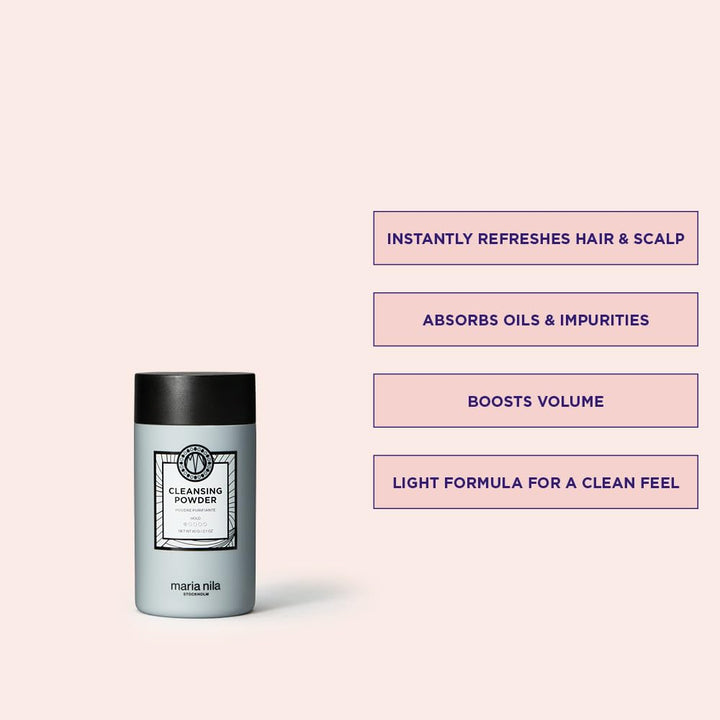 Maria Nila Cleansing Powder, 60 g, Refreshes Hair & Scalp, Absorbs fats, oils & product residue, 100% Vegan & Sulfate/Paraben free
