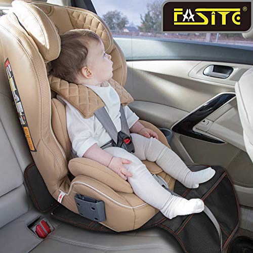 FASITE Car Seat Protector for Baby Child Car Seats - Auto Seat Cover Mat,Protective Non-Slip Waterproof Car Seat Cover Pad with Mesh Pockets (2 Pack)