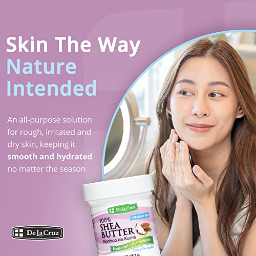 De La Cruz 100% Pure and Natural Shea Butter - Moisturizer for Dry, Irritated and Rough Skin - 2 OZ.