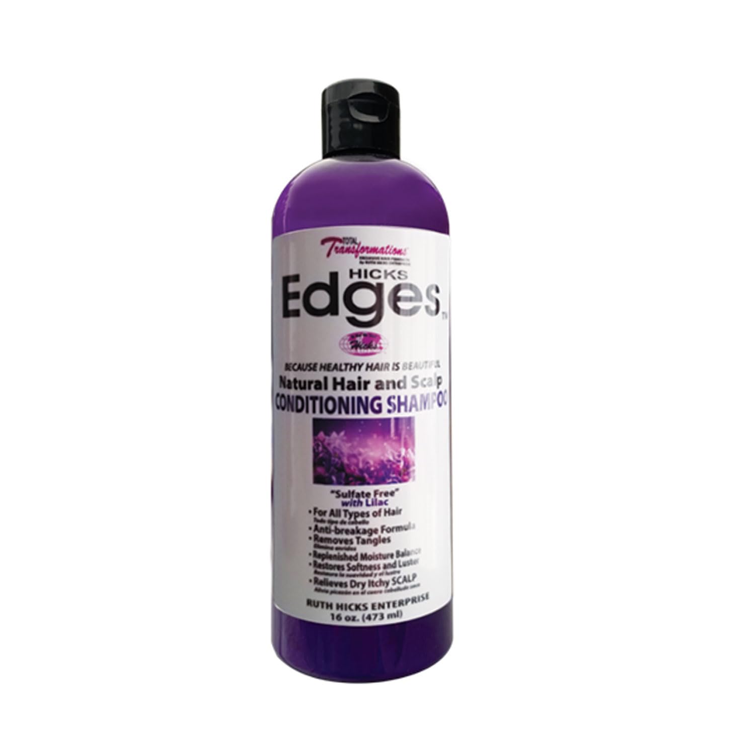 Hicks Edges Natural Hair and Scalp Conditioning Shampoo with Lilac - 16 oz
