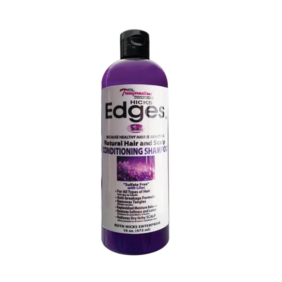 Hicks Edges Natural Hair and Scalp Conditioning Shampoo with Lilac - 16 oz
