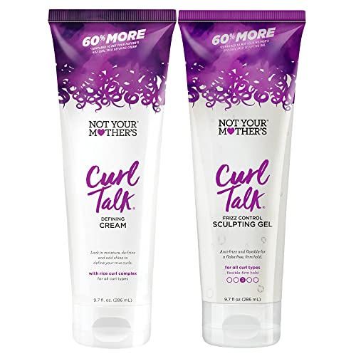 Not Your Mother's Curl Talk Frizz Control Sculpting Gel & Defining Cream (2-Pack) - 9.7 fl oz - Formulated with Rice Curl Complex - All Curly Hair Types