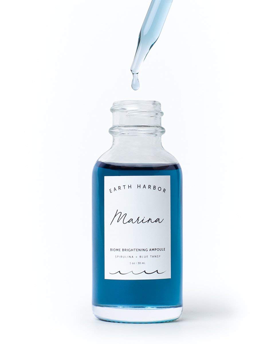 Earth Harbor | MARINA Biome Brightening Ampoule - Brightens & Balances | Blue Tansy + Spirulina + Squalane | 1 fl oz